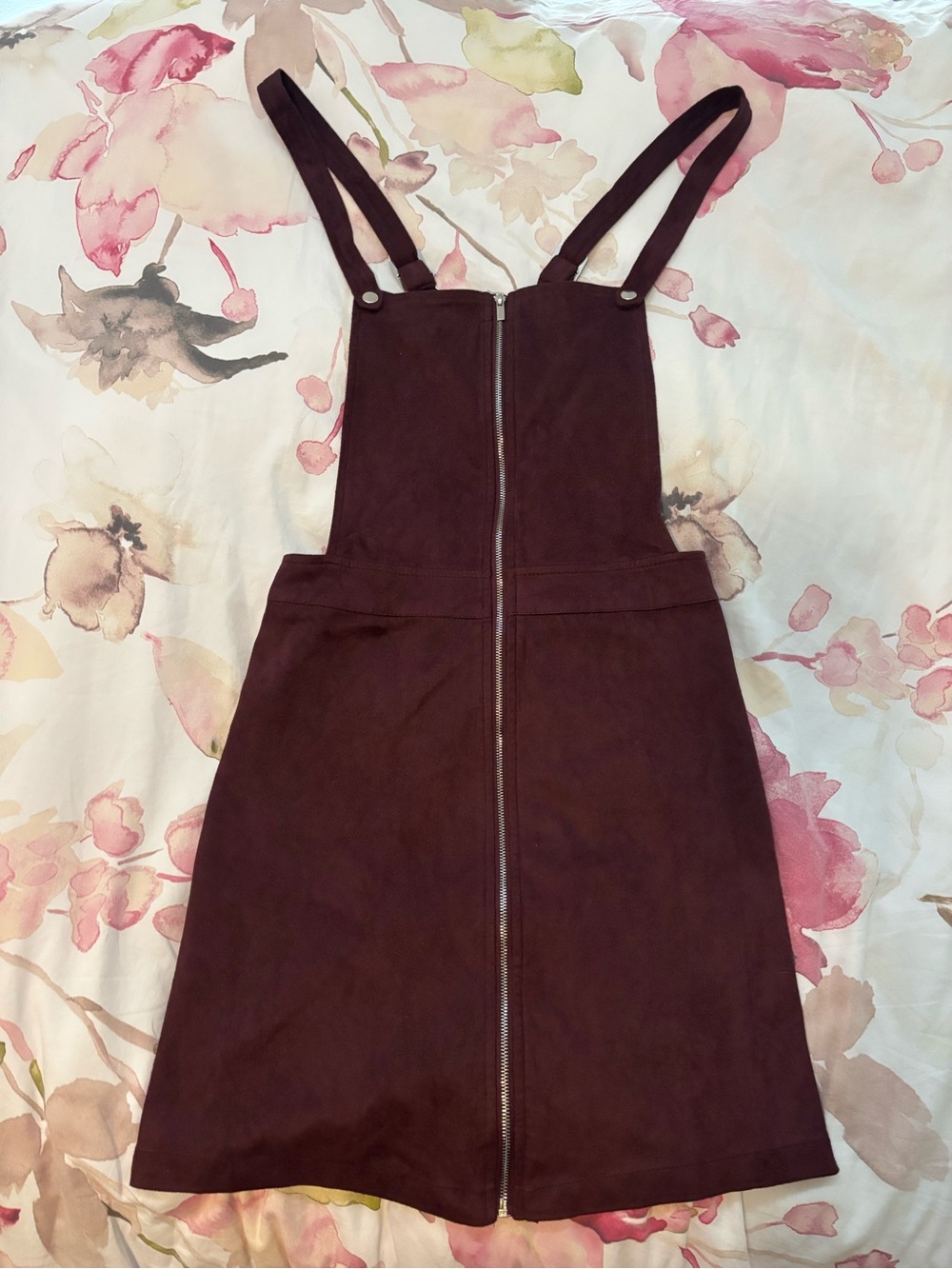 Bluenotes Burgundy Pinafore Skirt with Front Zip